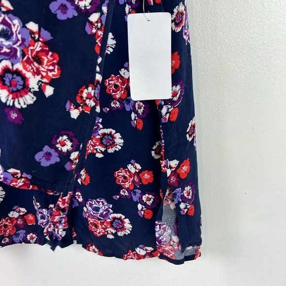 Woman Within New Women’s 14/16 M Button Up Ruched Sleeves Floral Print Tunic - Picture 7 of 9